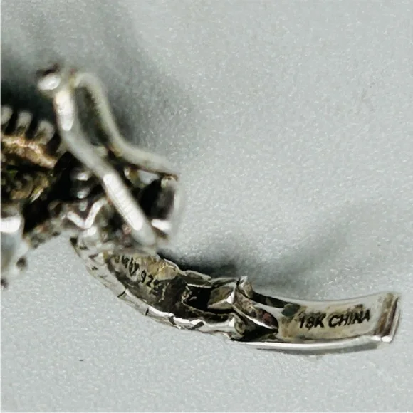 BARBARA BIXBY Sterling Silver with 18k Gold Leaves and Multi-stone Key Pendant - Picture 11 of 14